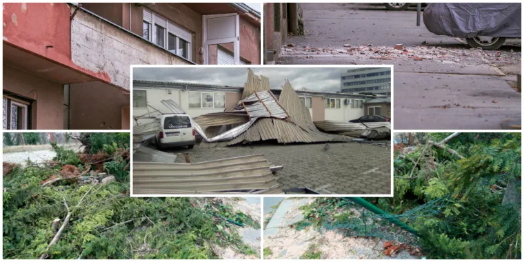 Vjetar ru&scaron;i sve pred sobom: U Zagrebu letio limeni krov, u Osijeku pala fasada sa zgrade