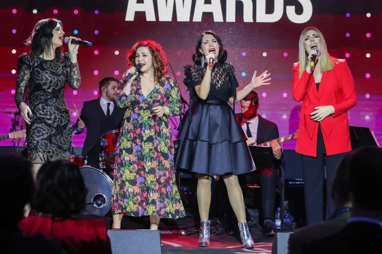 06.02.2020., Zagreb -  U hotelu Esplanade odrzana je dodjela glazbene nagrade Top.hr Music Awards. Mia Dimsic, Lea Mijatovic
Photo: Luka Stanzl/PIXSELL