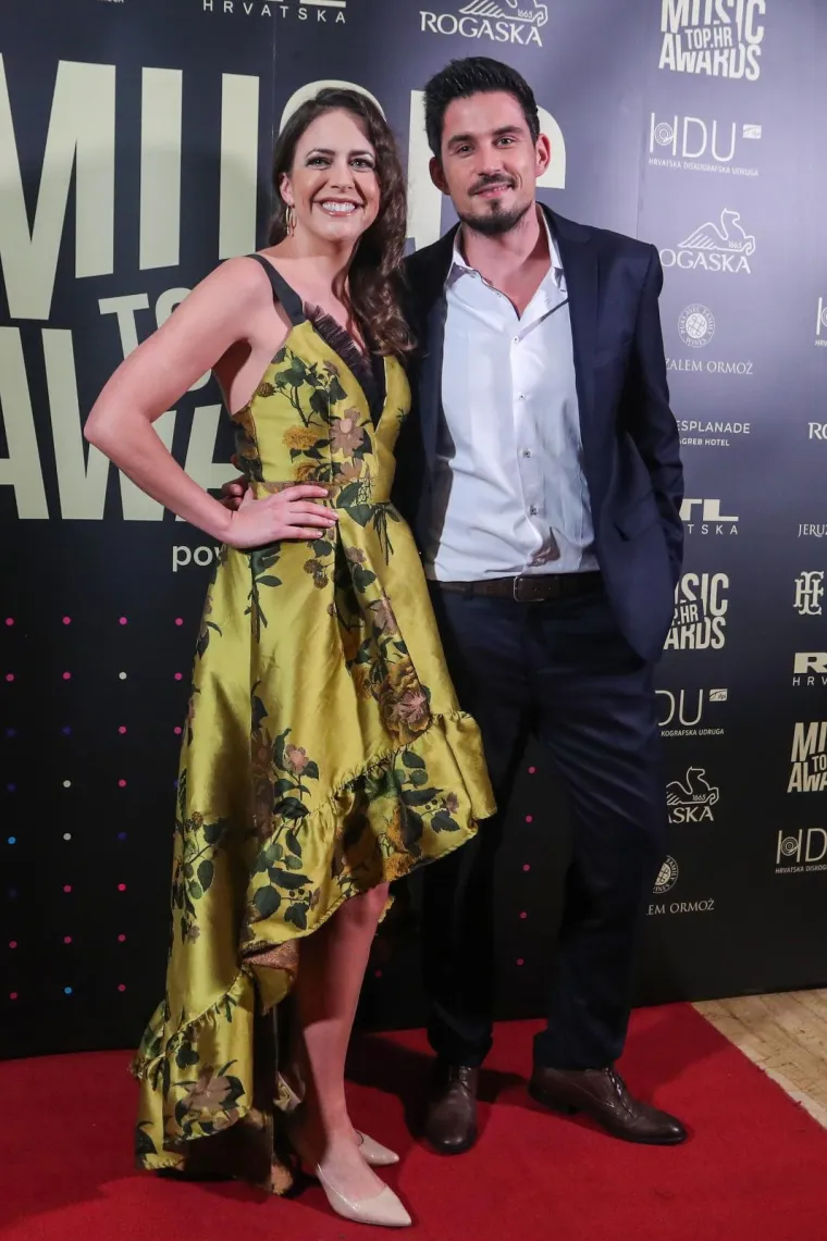06.02.2020., Zagreb -  U hotelu Esplanade odrzana je dodjela glazbene nagrade Top.hr Music Awards. Ashley Colburn, Bojan Jambrosic. 
Photo: Luka Stanzl/PIXSELL