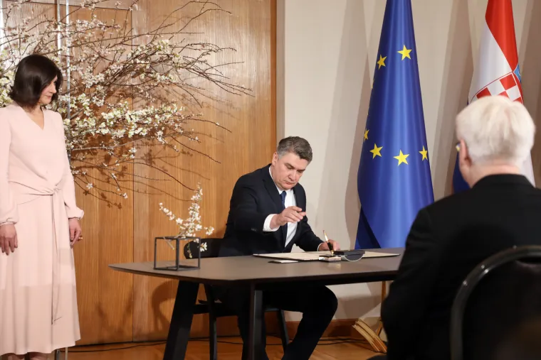 Zagreb, 18.02.2020 - Sve&egrave;ana ceremonija inauguracije izabranog predsjednika Republike Hrvatske Zorana Milanovi&aelig;a. HINA/ Damir SENČAR /t