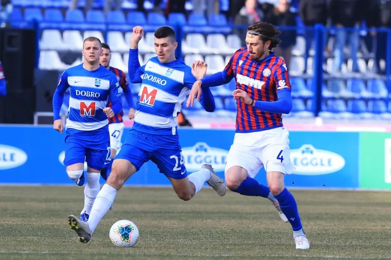 29.02.2020., stadion Gradski vrt, Osijek - 24. kolo, Hrvatski Telekom Prva HNL, NK Osijek - HNK Hajduk. Mirko Maric, Kristian Dimitrov. 
Photo: Davor Javorovic/PIXSELL