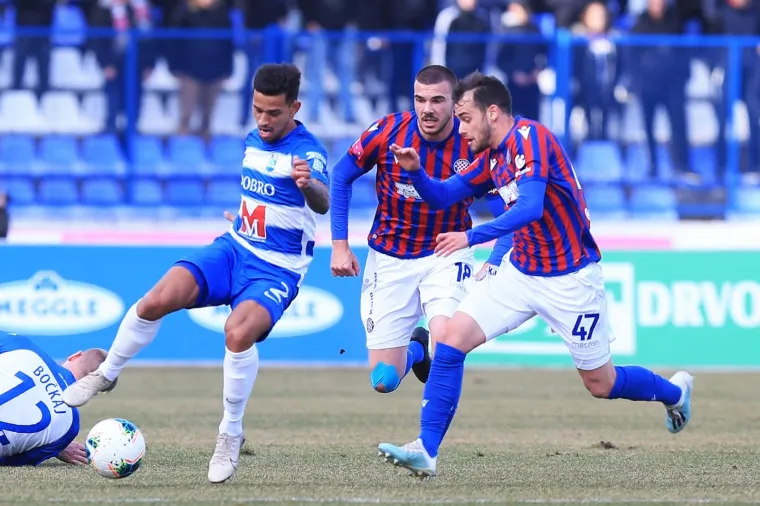 29.02.2020., stadion Gradski vrt, Osijek - 24. kolo, Hrvatski Telekom Prva HNL, NK Osijek - HNK Hajduk. Igor Silva, Francesco Tahiraj. 
Photo: Davor Javorovic/PIXSELL