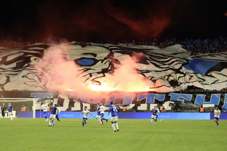 04.03.2020., stadion Poljud, Split - Hrvatski Telekom Prva liga, 25. kolo, HNK Hajduk - GNK Dinamo. Bakljada 
Photo: Ivo Cagalj/PIXSELL