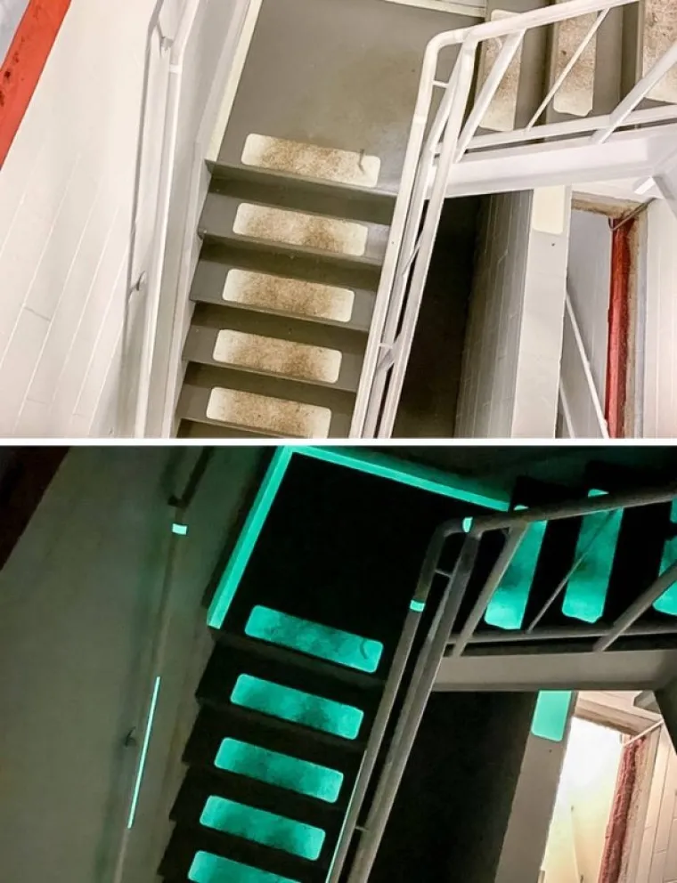 Stepenice sa svijetlećim trakama