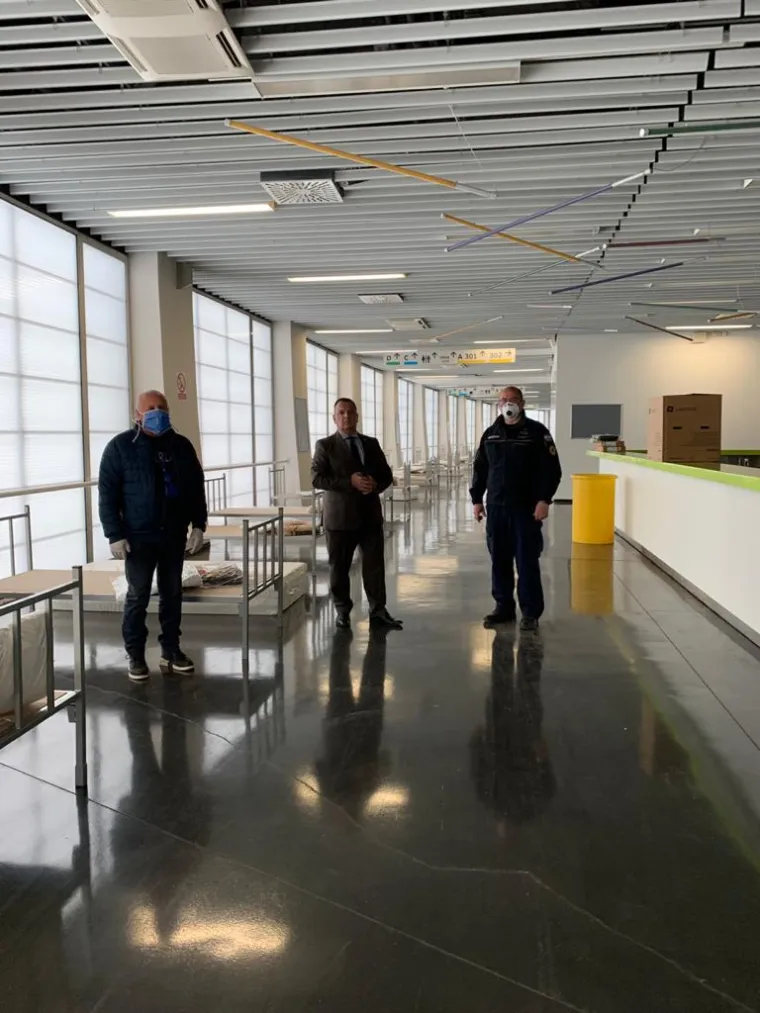 Privremena bolnica: Ministar Bero&scaron; u obilasku Arene u kojoj će biti smje&scaron;teni oboljeli od kornavirusa