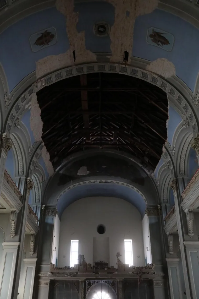 22.03.2020., Zagreb - Potres ostetio crkvu u Palmoticevoj ulici. Photo: Borna Filic/PIXSELL