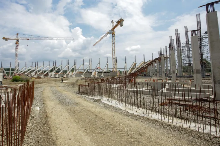 28.05.2020., Osijek - Obilazak radova na izgradnji novog osjeckog stadiona na Pampasu. Photo: Dubravka Petric/PIXSELL