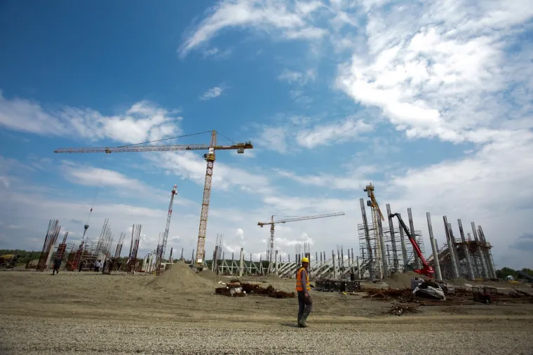 28.05.2020., Osijek - Obilazak radova na izgradnji novog osjeckog stadiona na Pampasu. Photo: Dubravka Petric/PIXSELL