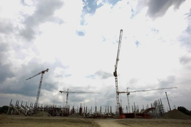 28.05.2020., Osijek - Obilazak radova na izgradnji novog osjeckog stadiona na Pampasu. Photo: Dubravka Petric/PIXSELL