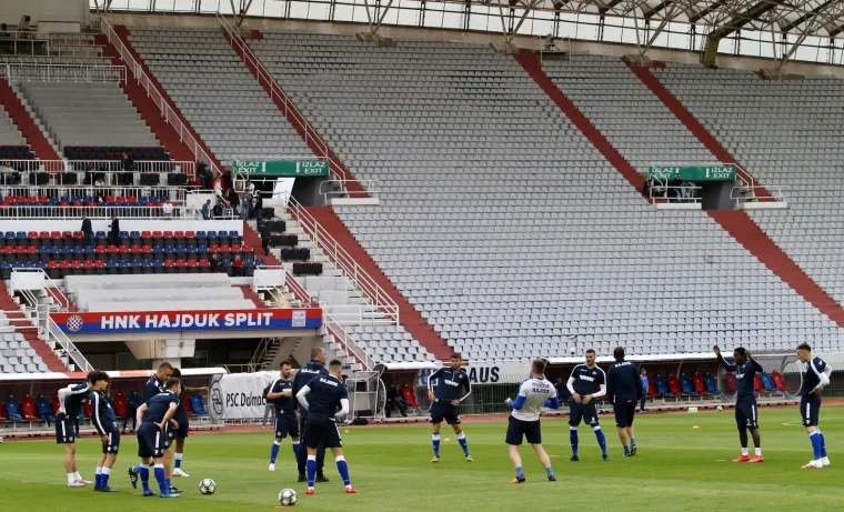 05.06.2020., stadion Poljud, Split - Hrvatski Telekom Prva liga, 27. kolo, HNK Hajduk -NK Inter Zapresic. Atmosfera peije pocetka utakmice.
Photo: Ivo Cagalj/PIXSELL