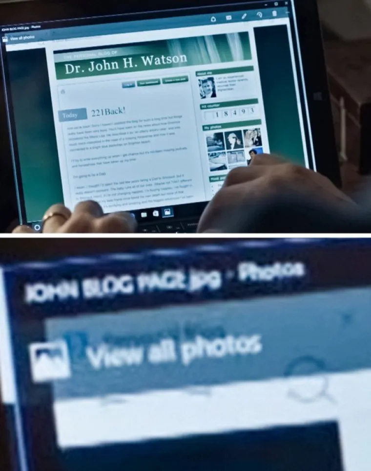 Obožavatelji Sherlocka ponekad se i sami zaigraju detektiva. I ovdje je lako primijetiti kako John ne piše u svom blogu, već na svojoj fotografiji.
