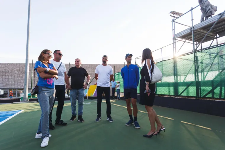 16.06.2020 Zadar - Novak Djokovic obisao je terene na zadarskom Visnjiku gdje ce se igrati Adria Tour. Goran Ivanisevic, Iva Majoli  Photo: Marko Dimic/PIXSELL