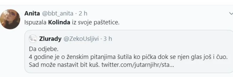 Mreže gore zbog Kolindinog prsta: "&Scaron;utila je o pravima žena, pjevala s njim"