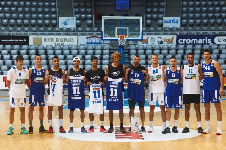 18.06.2020., Zadar - Zvijezde Adria Toura odigrale prijateljsku utakmicu s kosarkasima KK Zadar. Borna Coric, Grigor Dimitrov, Novak Djokovic, Alexander Zverev, Goran Ivanisevic, Marin Cilic. 
Photo: Marko Dimic/PIXSELL