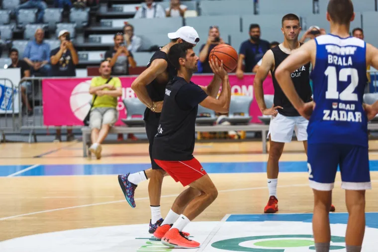 18.06.2020., Zadar - Zvijezde Adria Toura odigrale prijateljsku utakmicu s kosarkasima KK Zadar. Novak Djokovic.  Photo: Marko Dimic/PIXSELL