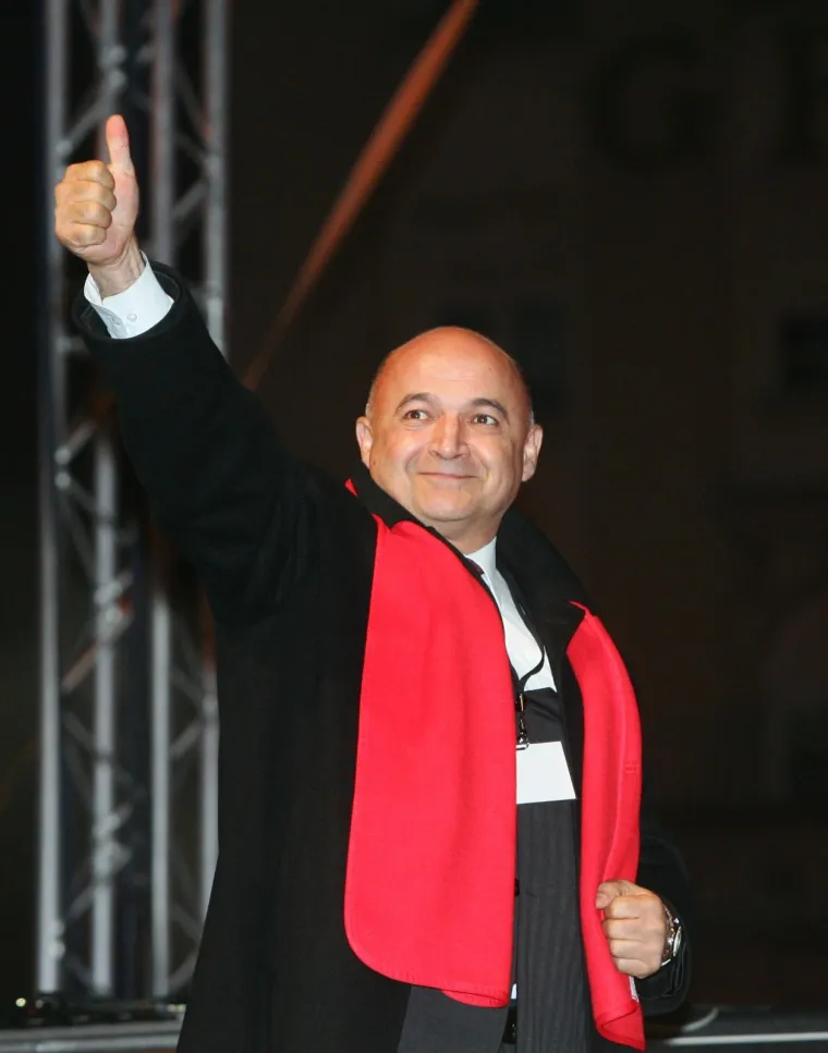 Ljubo Jurčić na predizbornom skupu SDP-a 2007. godine.