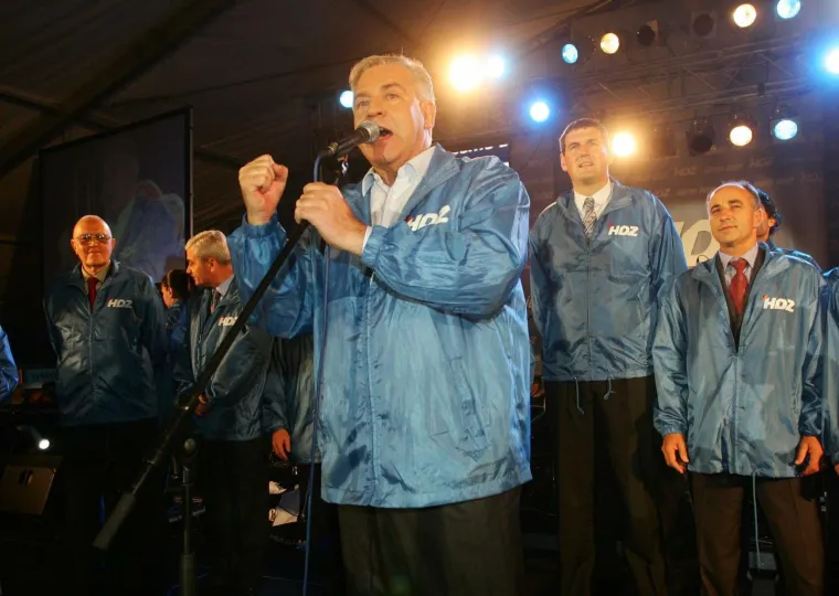 Ivo Sanader na glavnom predizbornom skupu HDZ-a, 2007. godine.