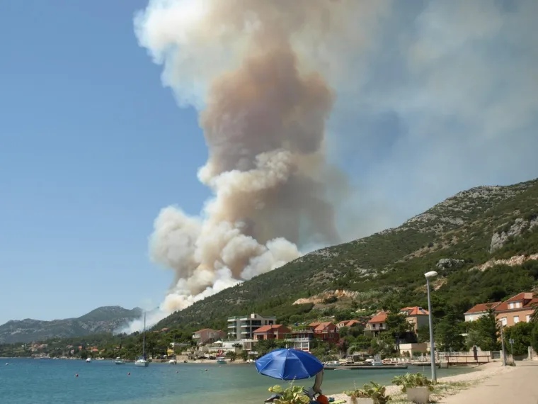 Zapalila se gusta borova šuma iznad Kučišta na Pelješcu, u pomoć pristigli i kanaderi