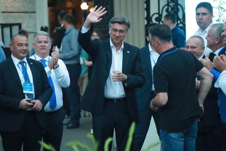 05.07.2020., Zagreb - Docek izbornih rezultata u stozeru HDZ-a u Arheoloskom muzeju. Andrej Plenkovic Photo: Sanjin Strukic/PIXSELL
