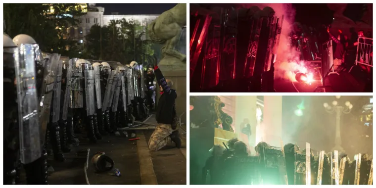 Nemiri na ulicama Beograda: Dio zamaskiranih huligana napadao novinare i policiju, ona slabo reagirala