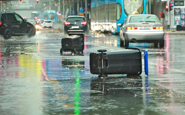 U Zagrebu opet kaos: Obilna ki&scaron;a sručila se nad grad. Ceste poplavljene, sru&scaron;ena su stabla...