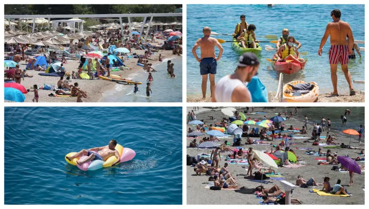 Prizori s hrvatskih plaža: Neki i u vodu ulaze s maskom, a drugima je te&scaron;ko držati socijalnu distancu