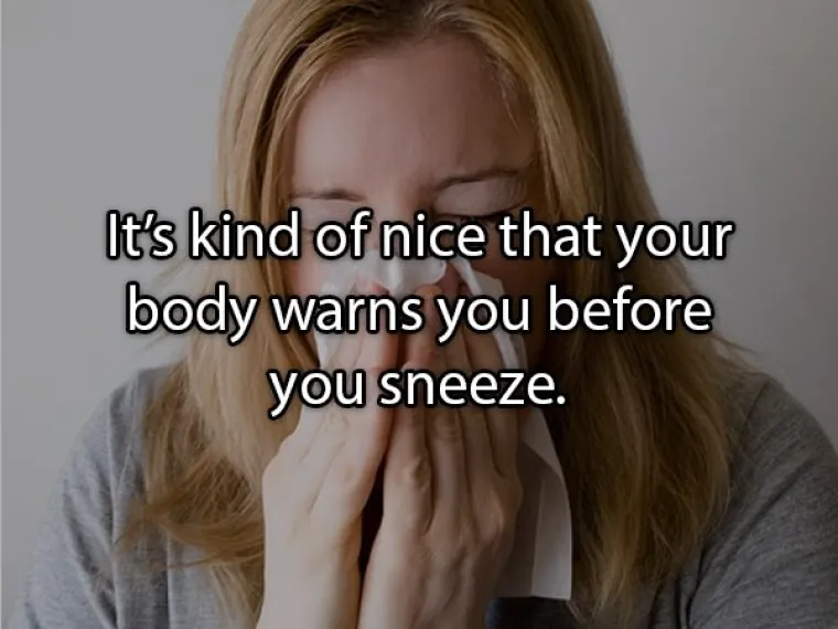 Nekkao je lijepo znati da te tijelo upozori prije nego &scaron;to će&scaron; kihnuti.