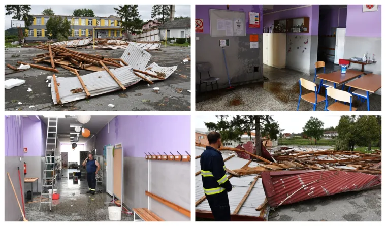 Nevrijeme izazvalo ogromnu &scaron;tetu na &scaron;koli u Čaglinu: Krov zavr&scaron;io na &scaron;kolskom igrali&scaron;tu, voda se cijedi u učionice...