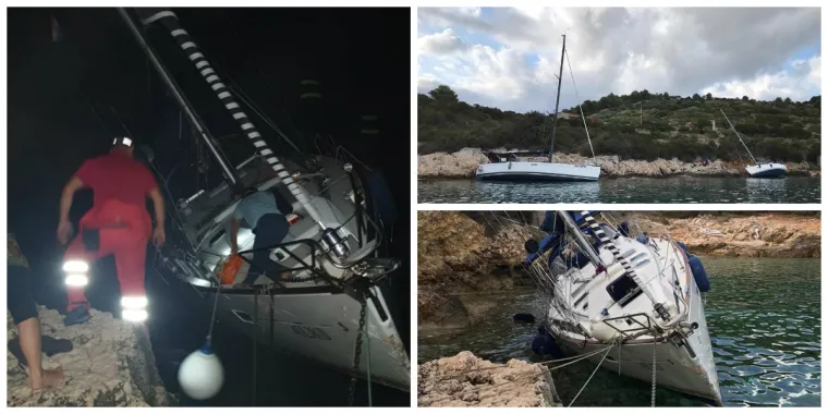 Dvije jedrilice nasukale se kod Visa: HGSS usred noći spašavao nautičare