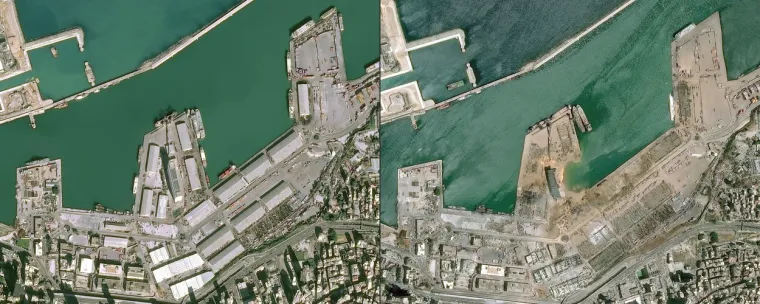 No, satelitske snimke snimljene prije i nakon nesreće otkrivaju prave razmjere uništenja. Foto: AFP/CNES/Profimedia