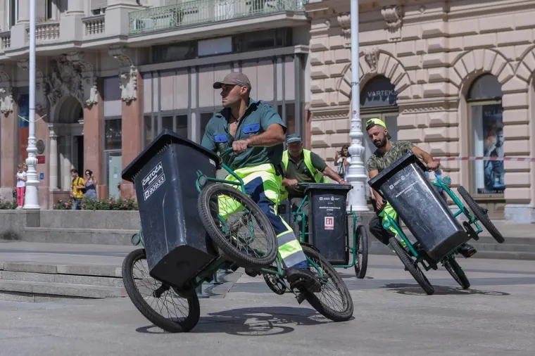 Najluđa utrka u Zagrebu: Čistači na trokolicama jurili centrom, novi pobjednik nakon 10 godina!