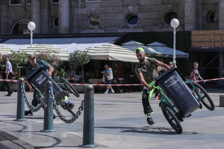 Najluđa utrka u Zagrebu: Čistači na trokolicama jurili centrom, novi pobjednik nakon 10 godina!