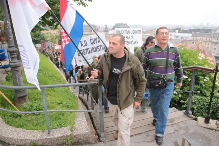 Prosvjed pirotehničara na Markovom trgu