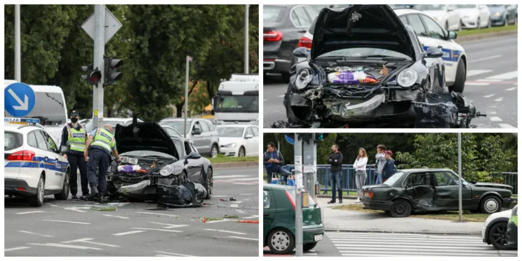 Kr&scaron; u Zagrebu: Na raskrižju se sudarili Porsche i BMW, nastala ogromna kolona