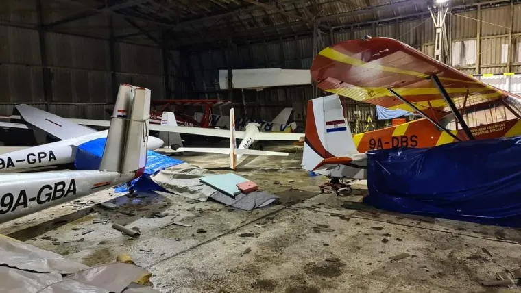 Velika šteta na Aerodromu Lučko: Zbog nevremena nastradali Falke i Club