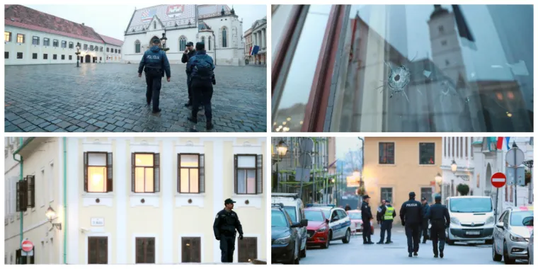 Na zgradi Vlade vidljive su rupe od metaka, na Markovu trgu zamjetno vi&scaron;e policajaca
