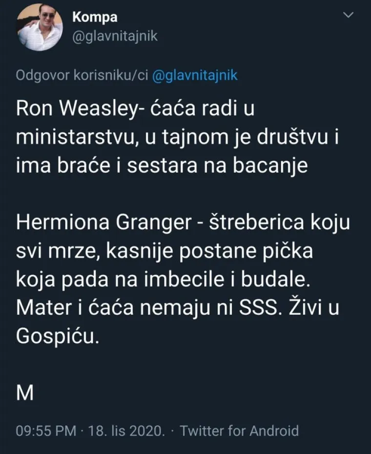 Hrvat na urnebesan način opisao likove iz Harry Pottera