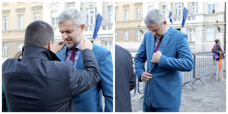 Raspudić se odlučio malo urediti prije izlaska pred kamere, no u tome mu nije pomogla supruga već jedan zastupnik
