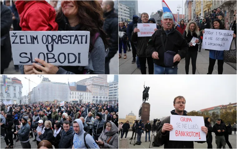 Održano je jo&scaron; jedno okupljanje protiv mjera, prosvjednici jasno poručuju: 'Pandemija zavr&scaron;ava kada svi kažemo 'ne''