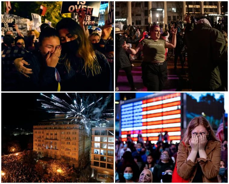 Oduševljenje nakon izbora: Pogledajte kako su Amerikanci slavili povijesnu pobjedu Bidena nad Trumpom