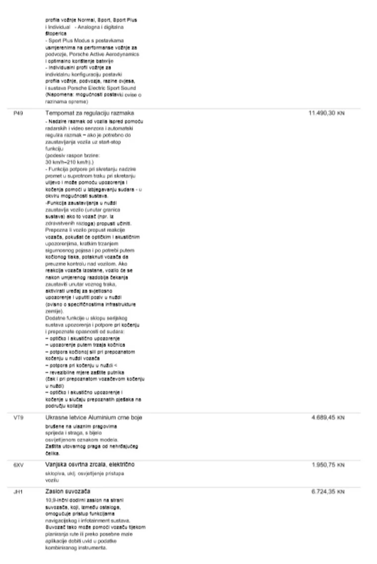 Porsche Taycan 4S Plus -popis serijske i dodatne opreme , te konačna cijena