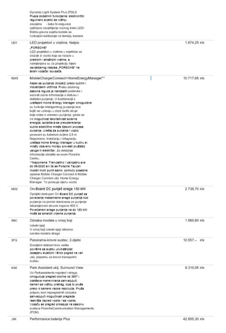 Porsche Taycan 4S Plus -popis serijske i dodatne opreme , te konačna cijena