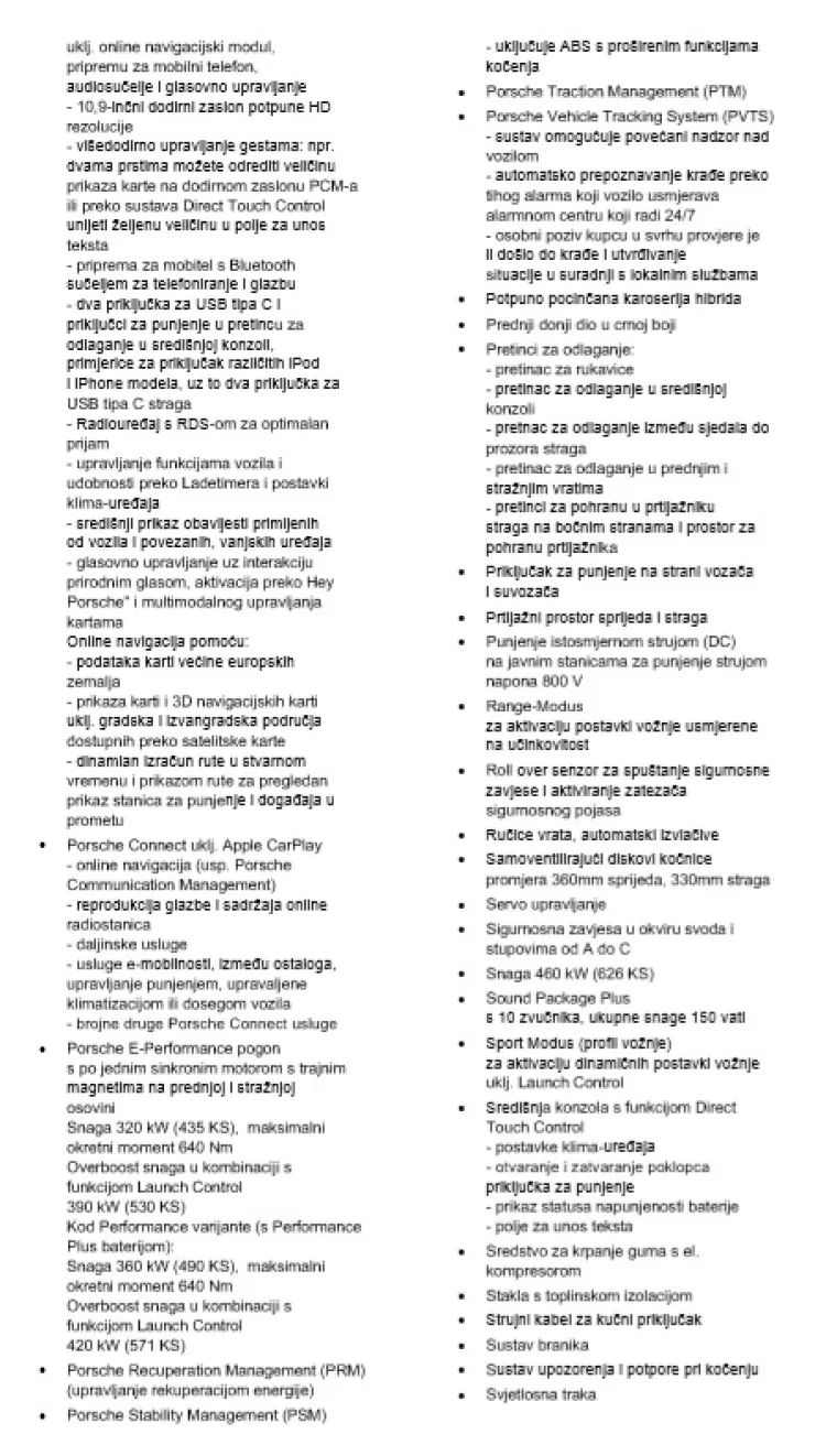 Porsche Taycan 4S Plus -popis serijske i dodatne opreme , te konačna cijena