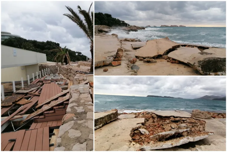 Kakva šteta! Olujno nevrijeme i valovi uništili plažu dubrovačkog hotela