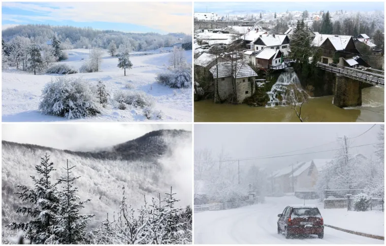 Snježna idila u Hrvatskoj! Snijeg pada od zadarskog zaleđa do Medvednice