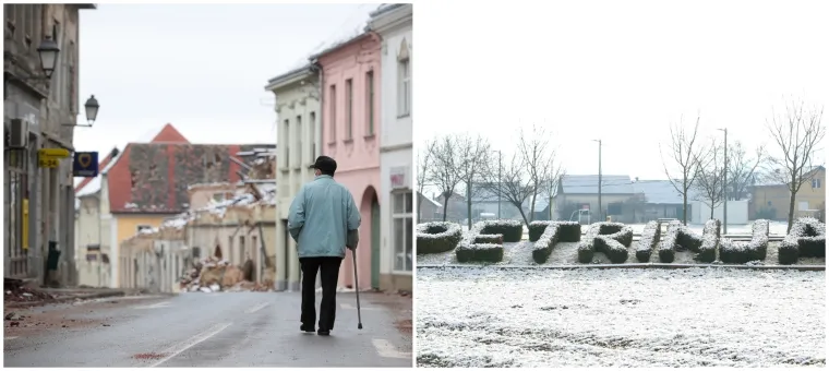 Pogledajte tugu od razorenog centra Petrinje koji je okovan je ledom i snijegom