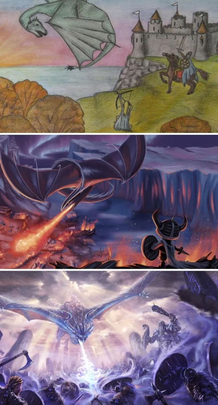 'Svakih pet godina dečku nacrtam crtež epske bajkovite bitke. Ovo je napredak"