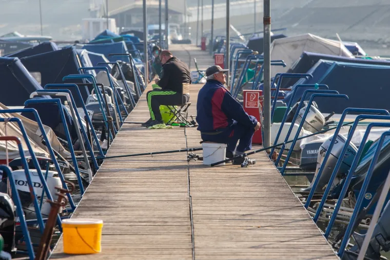 OSJEČKI RIBIČI U AKCIJI: Dok prolaznici šetaju promenadom u centru grada, oni uživaju loveći ribu