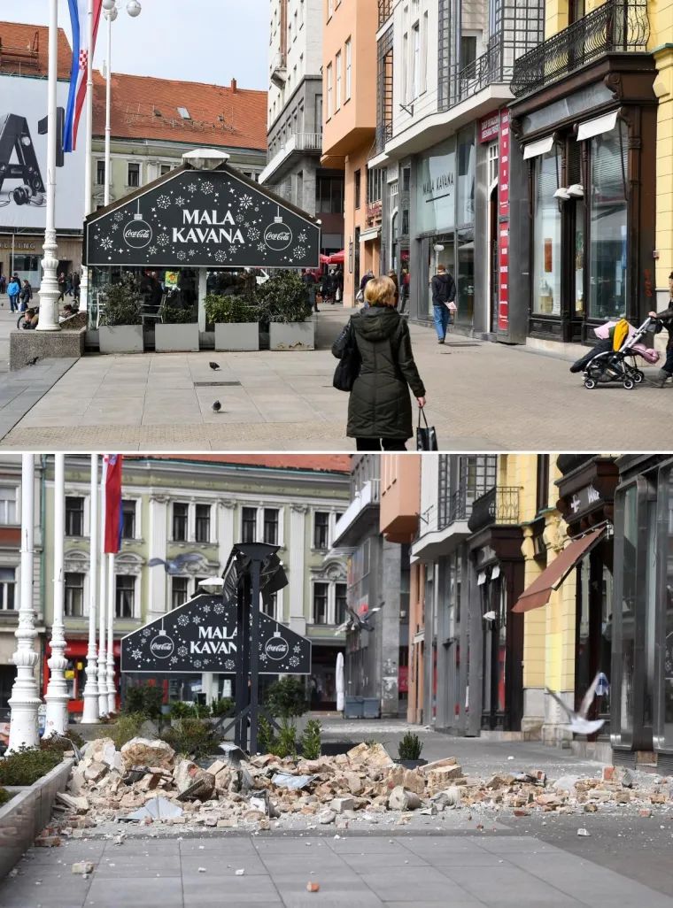 Godina dana od potresa u Zagrebu: Kako je izgledalo tada, a kako danas - ista mjesta godinu kasnije