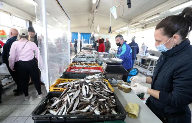 02.04.2021.,Sibenik-Na Veliki Petak ponuda ribe na sibenskoj ribarnici.
Photo: Dusko Jaramaz/PIXSELL